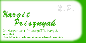 margit prisznyak business card